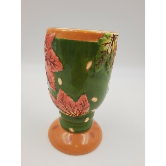 BELLA Casa Autumn Leaves By Ganz Goblet Mug 6" - Picture 3 of 7